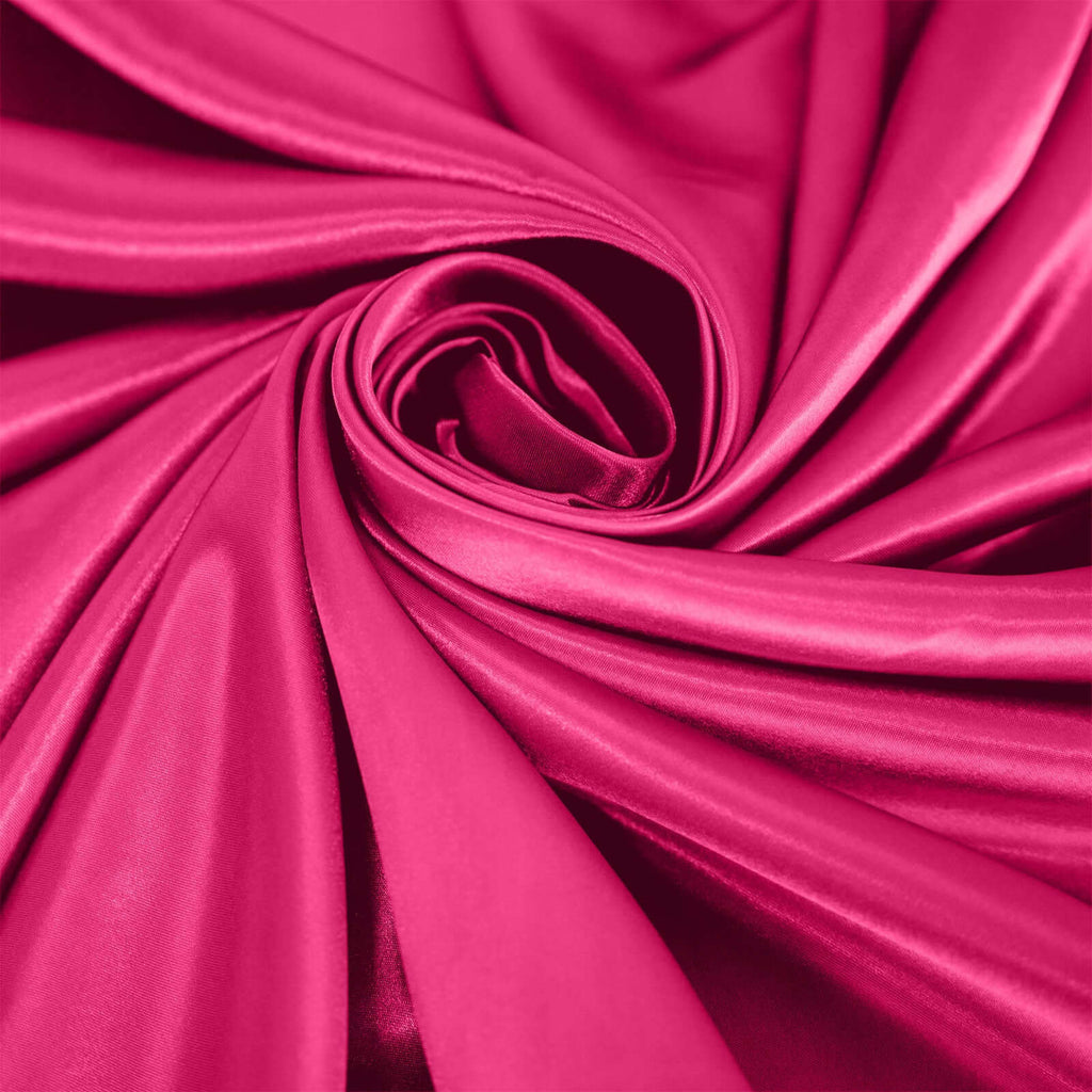 Satin 120" Round Tablecloth Fuchsia - Stylish Seamless Table Cover