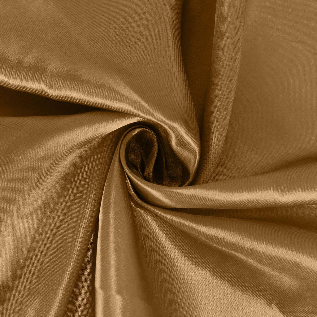 Satin 132" Round Tablecloth Gold - Stylish Seamless Table Cover for Weddings & Events