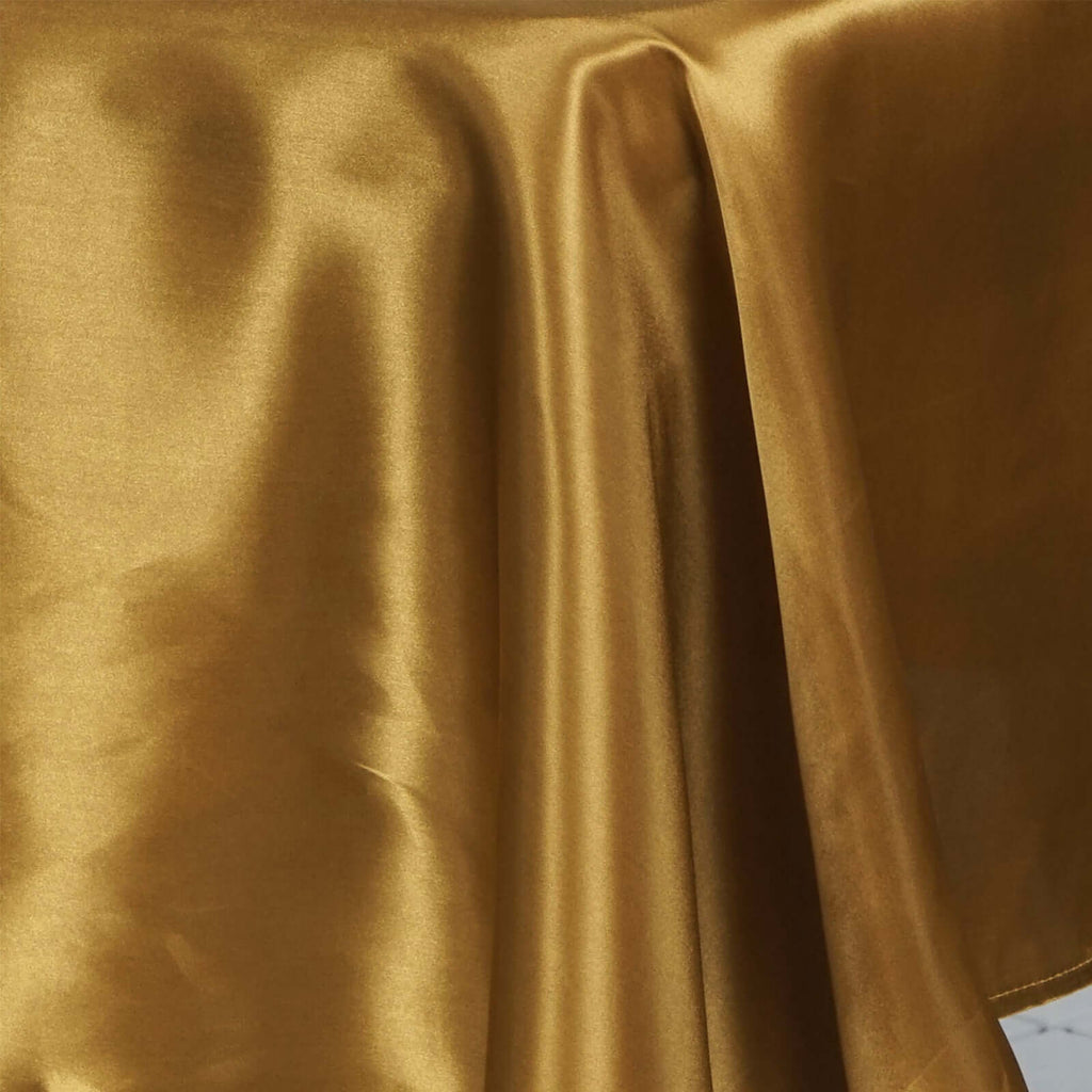 Satin Rectangular 60"x102" Tablecloth Gold - Smooth and Lustrous Finish for Weddings and Parties