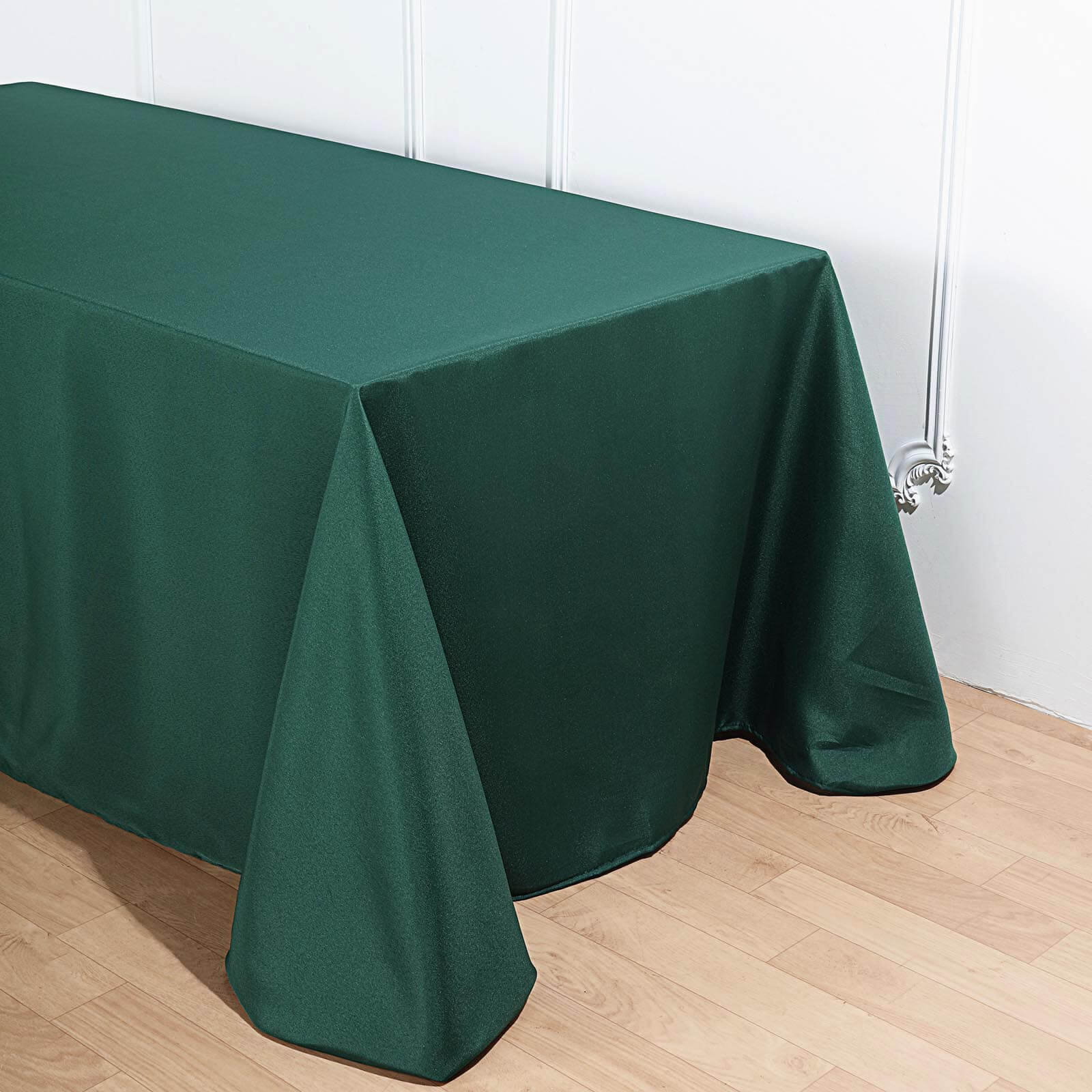 Polyester 90"x156" Rectangle Tablecloth Hunter Emerald Green - Seamless Wrinkle-Resistant Table Cover