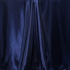 Satin Rectangular 90"x132" Tablecloth Navy Blue - Seamless Table Cover