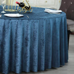 Premium Velvet 120" Round Tablecloth Navy Blue - Reusable Soft & Seamless Table Cover