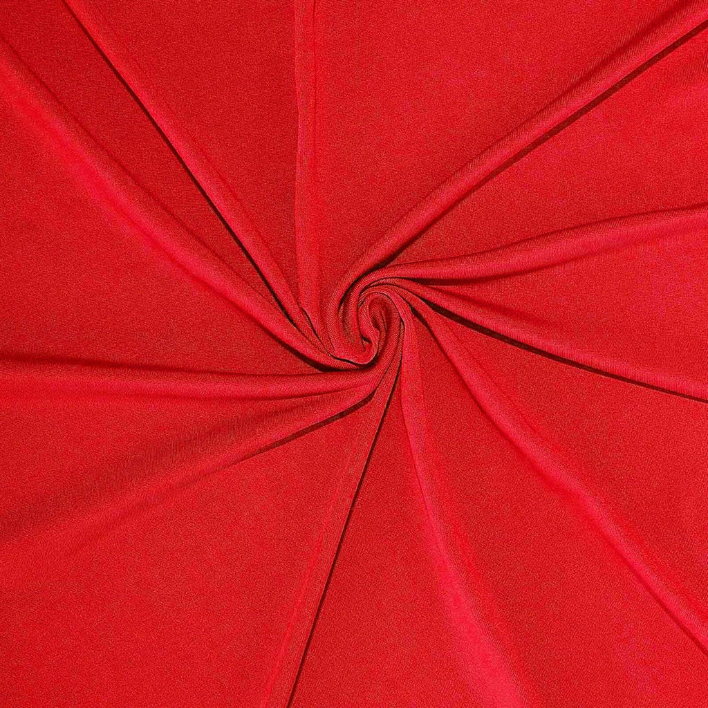 Stretch Spandex 6ft Rectangle Tablecloth Red - Durable Form-Fitting Table Cover