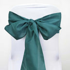 5 Pack Polyester Chair Sashes Peacock Teal 6"x108"