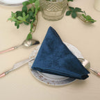 5 Pack Premium Velvet 20"x20" Napkins Navy Blue - Soft Sheen Finish Cloth Napkins
