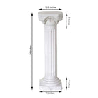 4 Pack 34" White Height Adjustable Empirical Roman Inspired Pedestal Column Plant Stand - PVC