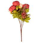 2 Pack 19" Burgundy Dusty Rose Artificial Peony Flower Wedding Bouquets, Faux Silk Flower Arrangements