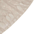 Taffeta 120" Round Tablecloth Beige | 3D Leaf Petal Design Seamless Table Cover for Chic Wedding & Event Decor