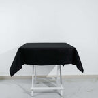 100% Cotton 54"x54" Square Tablecloth Black Linen - Soft & Breathable Fabric Table Cover