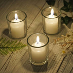 12-Pack Glass Votive Candle Holders Clear - Tealight Holder Set for Weddings and Events 2.5"