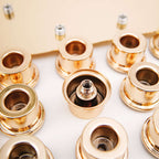 10-Arm Cluster Taper Candle Holder Gold with Clear Glass Shades - Stylish Large Candle Arrangement for Gatherings 50"