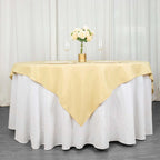 Premium Polyester 70"x70" Table Overlay Square Tablecloth Champagne 220GSM Wrinkle-Resistant Table Cover