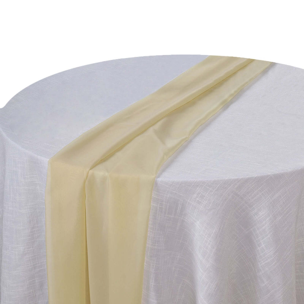 Chiffon 6ft Table Runner Champagne - Flowy & Lightweight Table Decor