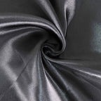 Satin 132" Round Tablecloth Black - Stylish Seamless Table Cover for Weddings & Events