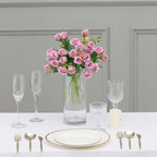 2 Pack 12" Lavender Lilac Artificial Open Rose Flower Arrangements, Small Faux Floral Bouquets