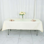 Premium Polyester 54"x96" Rectangle Tablecloth Ivory - Durable 220GSM Stain-Resistant Fabric Table Cover
