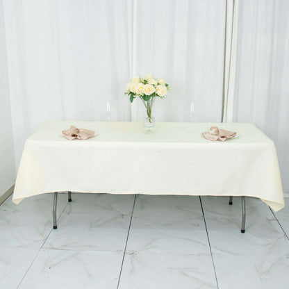 Premium Polyester 54"x96" Rectangle Tablecloth Ivory - Durable 220GSM Stain-Resistant Fabric Table Cover