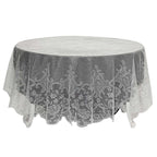 Lace 90" Round Tablecloth Ivory - Premium Design for Versatile Table Decor