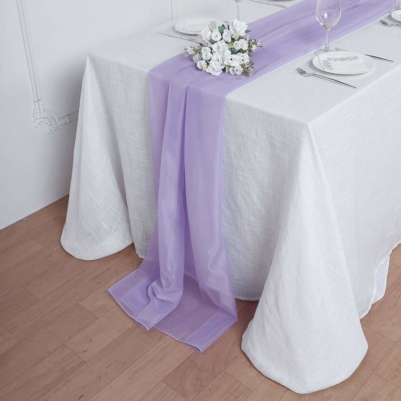 Chiffon 6ft Table Runner Lavender Lilac - Flowy & Lightweight Table Decor