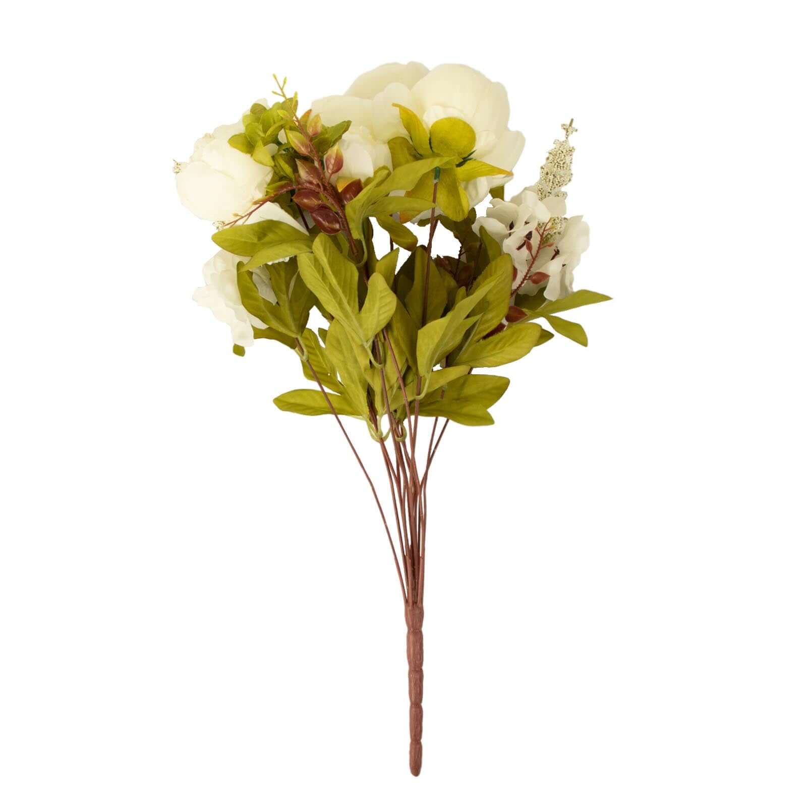 2 Pack 19" Ivory Artificial Peony Flower Wedding Bouquets, Faux Silk Flower Arrangements