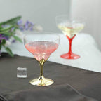 6-Pack Plastic Champagne Glasses Gold Hard Material - Durable Disposable Goblets for Wine 5oz