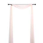 18ft Blush Sheer Organza Wedding Arch Drapery Fabric, Window Scarf Valance