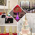 Eiffel Tower Table Centerpiece Metal Rose Gold - Stylish Decorative Cake Topper for Parties & Gatherings 10"