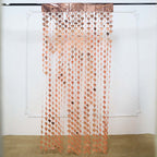 Rose Gold Heart Chain Foil Fringe Curtain Party Backdrop, Metallic Rose Gold Tinsel Streamer Party Decor - Door Window Foil Curtain - 3ftx6.5ft - Bell Racket Store