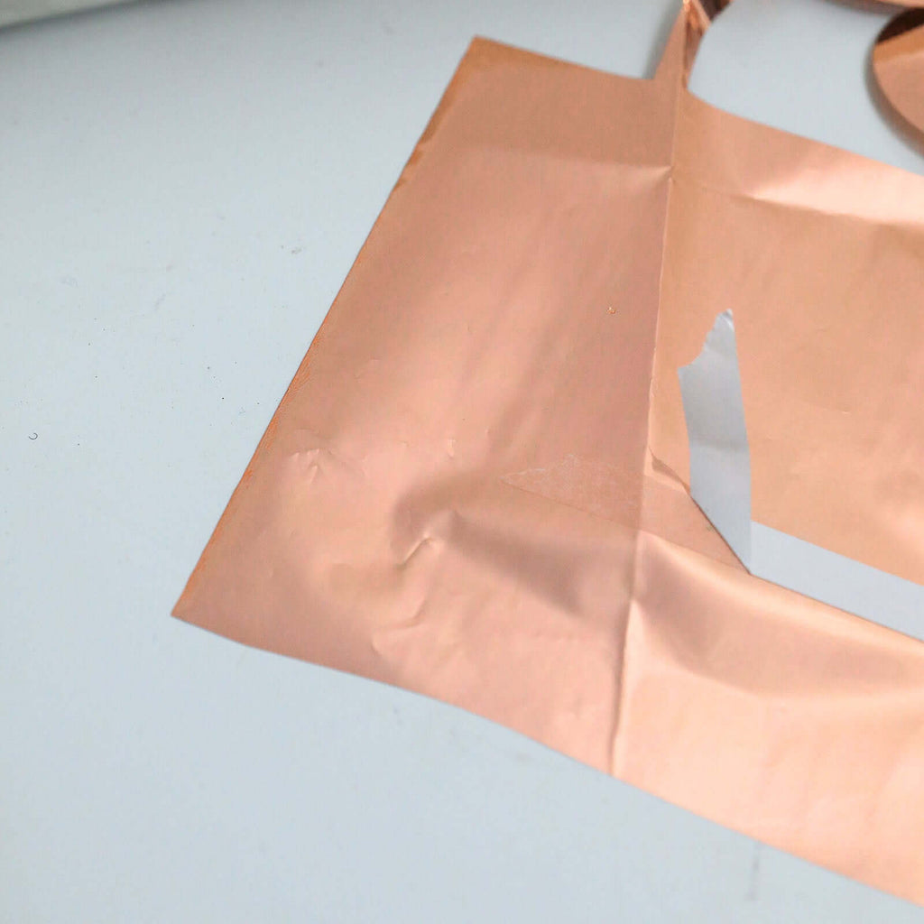 Rose Gold Round Chain Foil Fringe Curtain Party Backdrop, Metallic Rose Gold Tinsel Streamer Party Decor - Door Window Foil Curtain - 3ftx6.5ft - Bell Racket Store