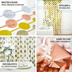 Rose Gold Round Chain Foil Fringe Curtain Party Backdrop, Metallic Rose Gold Tinsel Streamer Party Decor - Door Window Foil Curtain - 3ftx6.5ft - Bell Racket Store