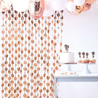 Rose Gold Round Chain Foil Fringe Curtain Party Backdrop, Metallic Rose Gold Tinsel Streamer Party Decor - Door Window Foil Curtain - 3ftx6.5ft - Bell Racket Store
