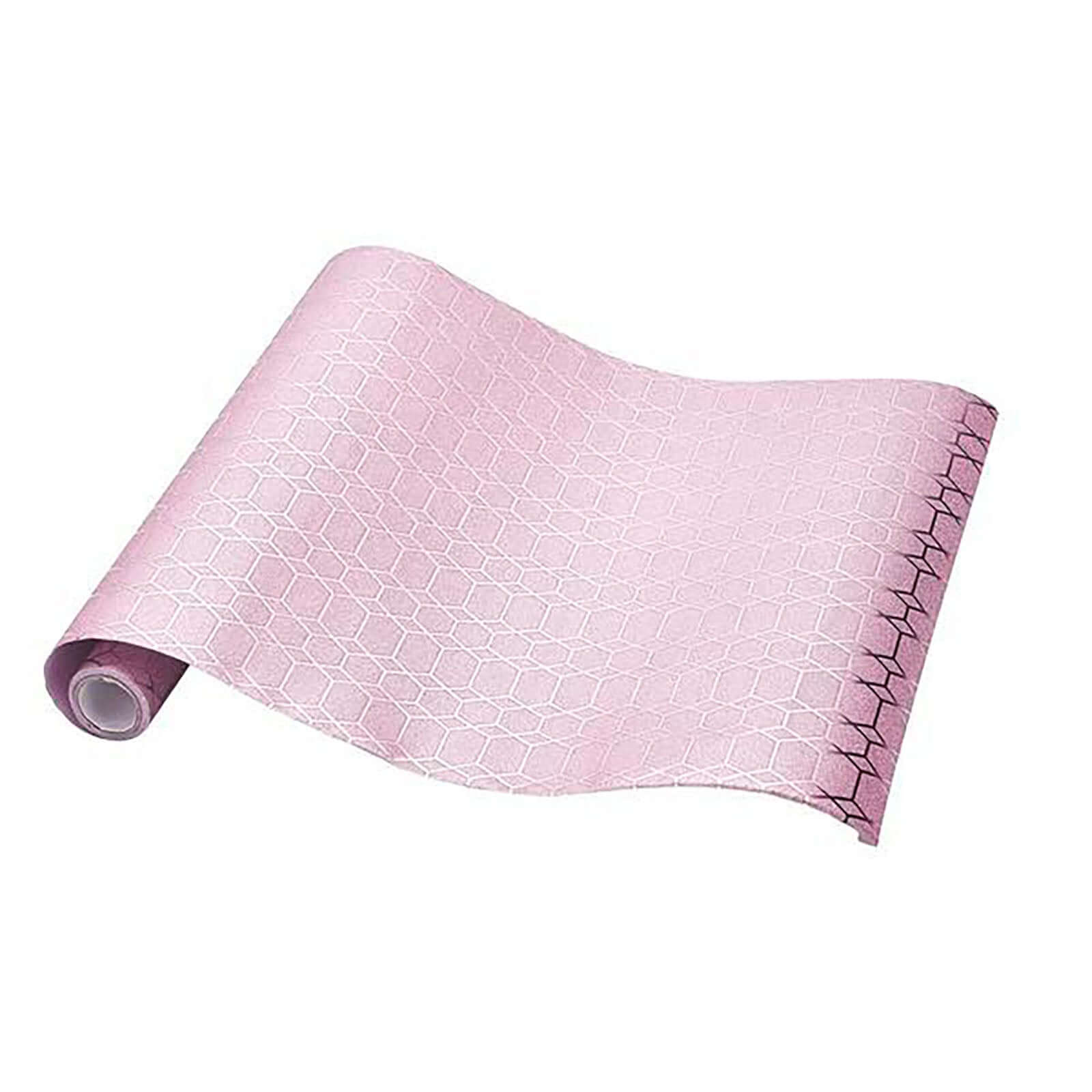 Glitter Paper 9ft Table Runner Roll Rose Gold Disposable Geometric Honeycomb Pattern - Stylish Table Decor