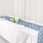 Rosette Satin 14"x108" Table Runner Dusty Blue - Grandiose Design - Bell Racket Store