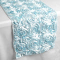 Rosette Satin 14"x108" Table Runner Light Blue - Grandiose Design - Bell Racket Store