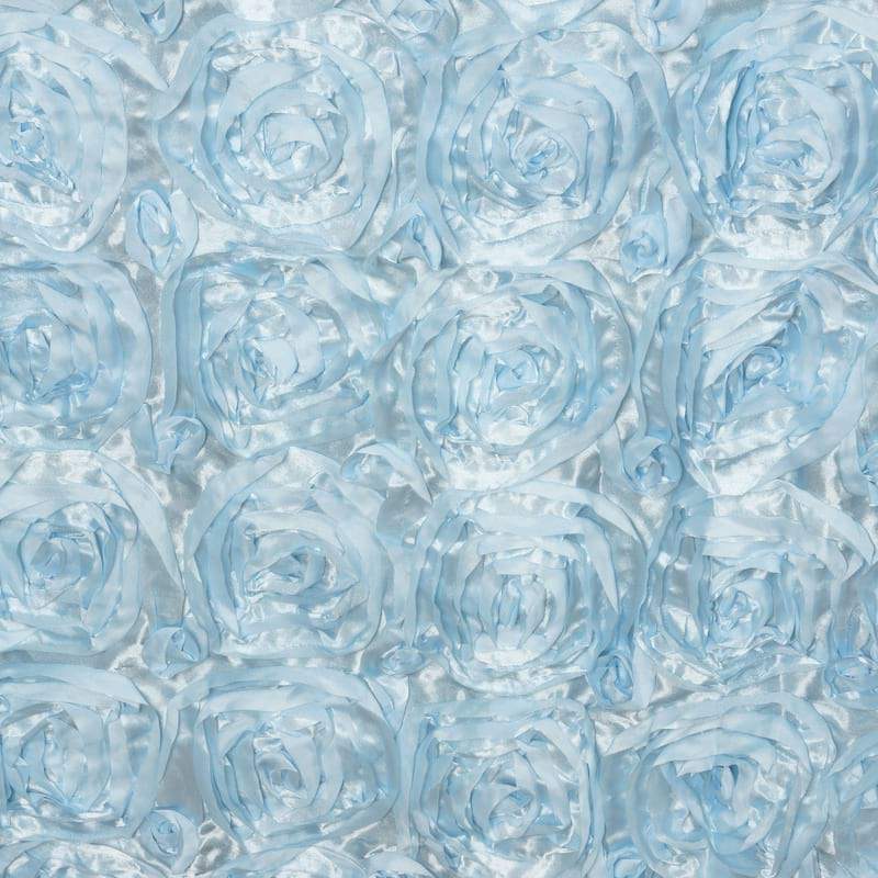 Rosette Satin 14"x108" Table Runner Light Blue - Grandiose Design - Bell Racket Store