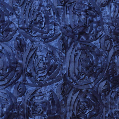 Rosette Satin 14"x108" Table Runner Navy Blue - Grandiose Design - NestOCart