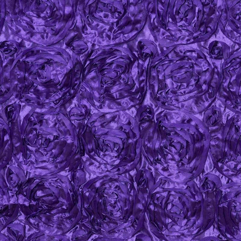 Rosette Satin 14"x108" Table Runner Purple - Grandiose Design - NestOCart