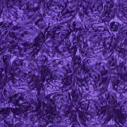 Rosette Satin 14"x108" Table Runner Purple - Grandiose Design - NestOCart