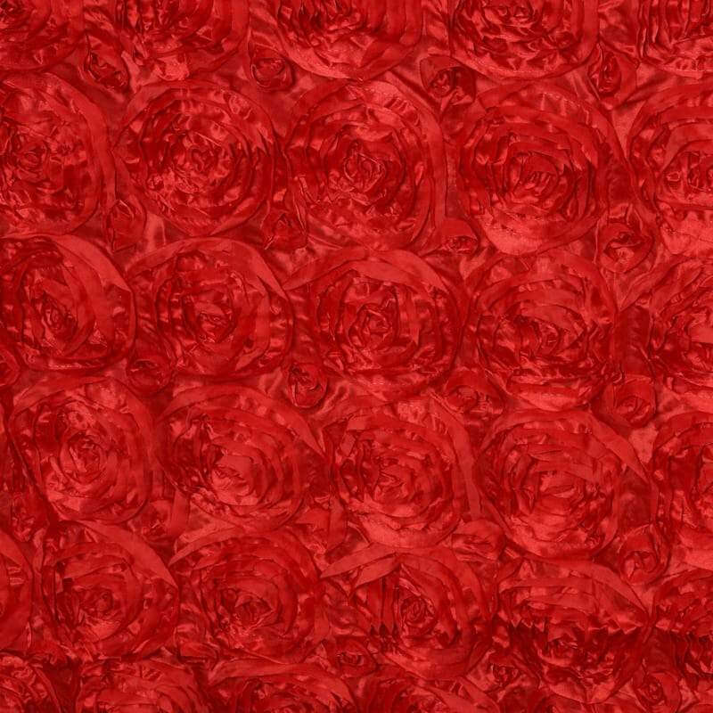 Rosette Satin 14"x108" Table Runner Red - Grandiose Design - NestOCart