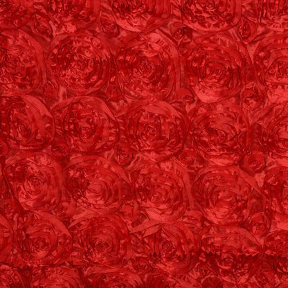 Rosette Satin 14"x108" Table Runner Red - Grandiose Design - NestOCart