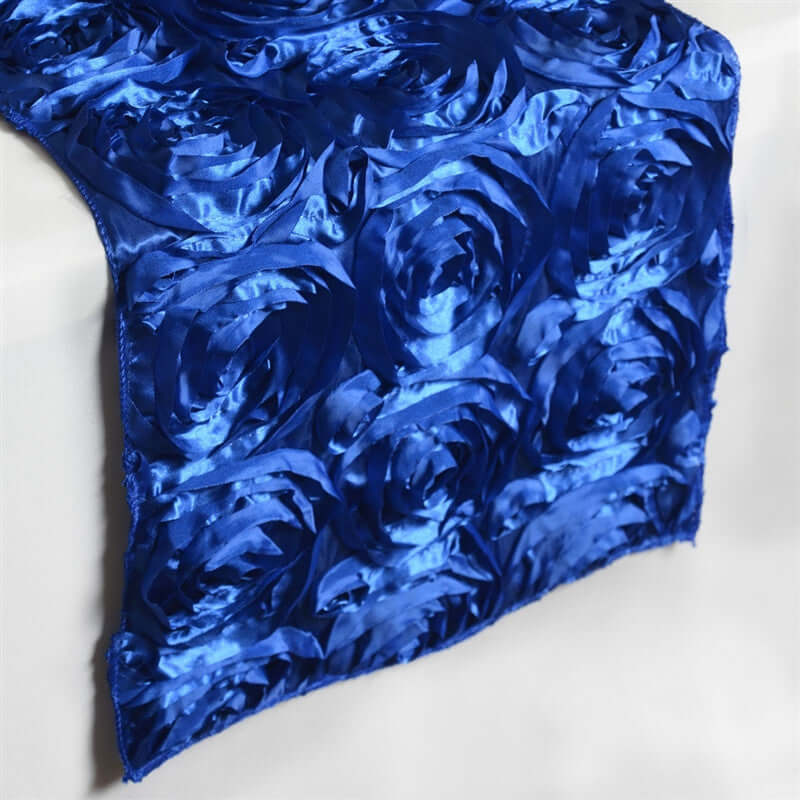 Rosette Satin 14"x108" Table Runner Royal Blue - Grandiose Design - NestOCart