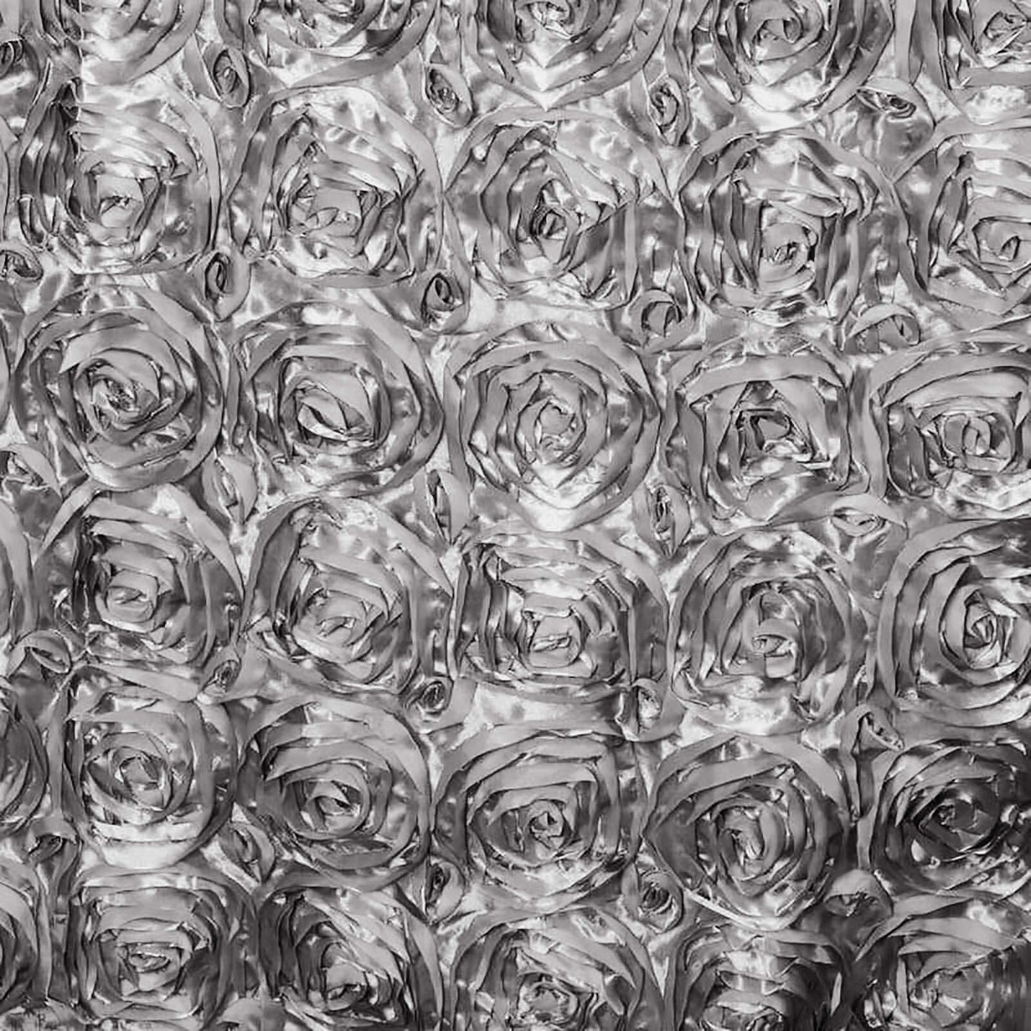 Rosette Satin 14"x108" Table Runner Silver - Grandiose Design - NestOCart