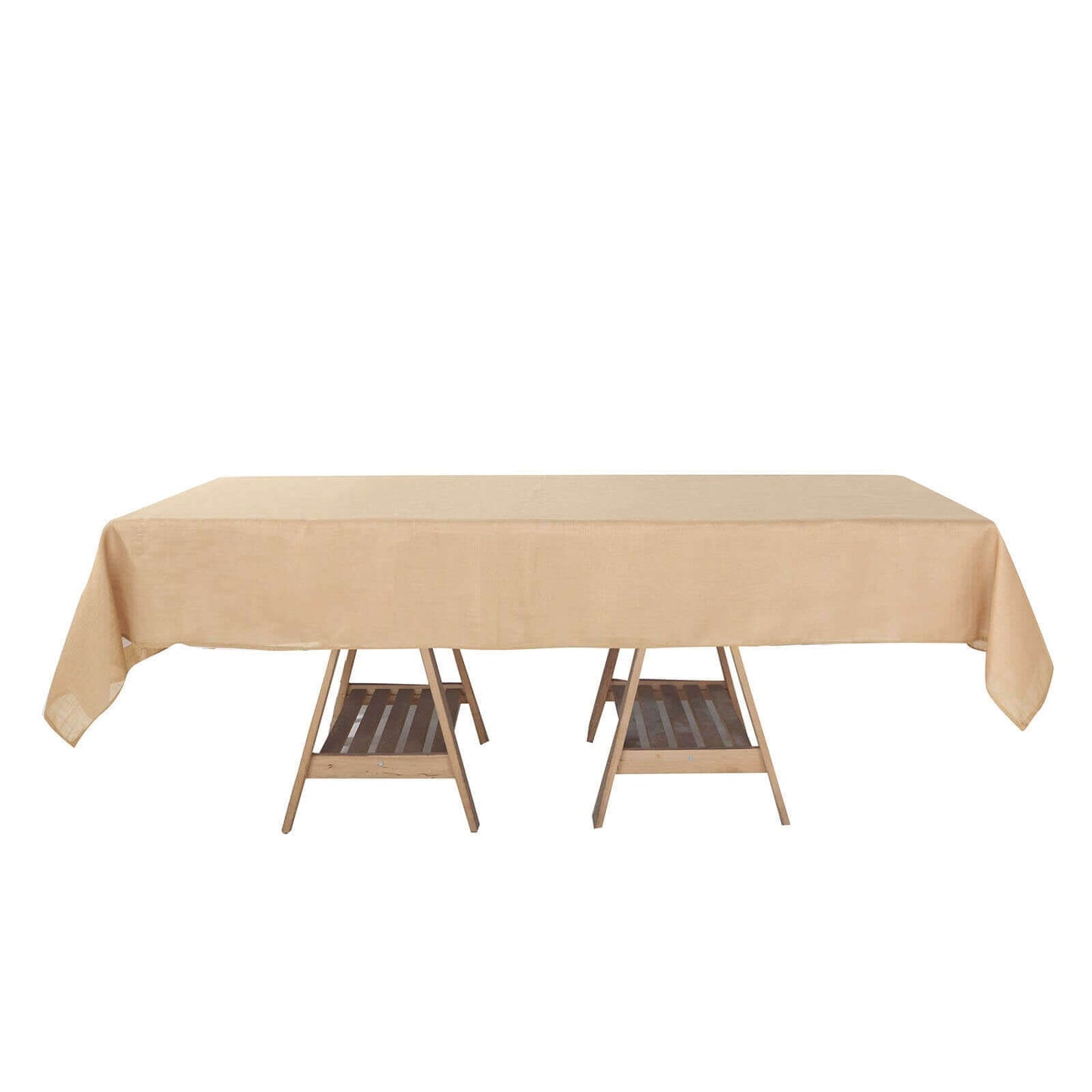 Faux Linen 60"x102" Rectangular Tablecloth Natural - Slubby Textured & Wrinkle Resistant Table Cover