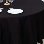 100% Cotton 108" Round Tablecloth Black Linen - Soft & Breathable Table Cover