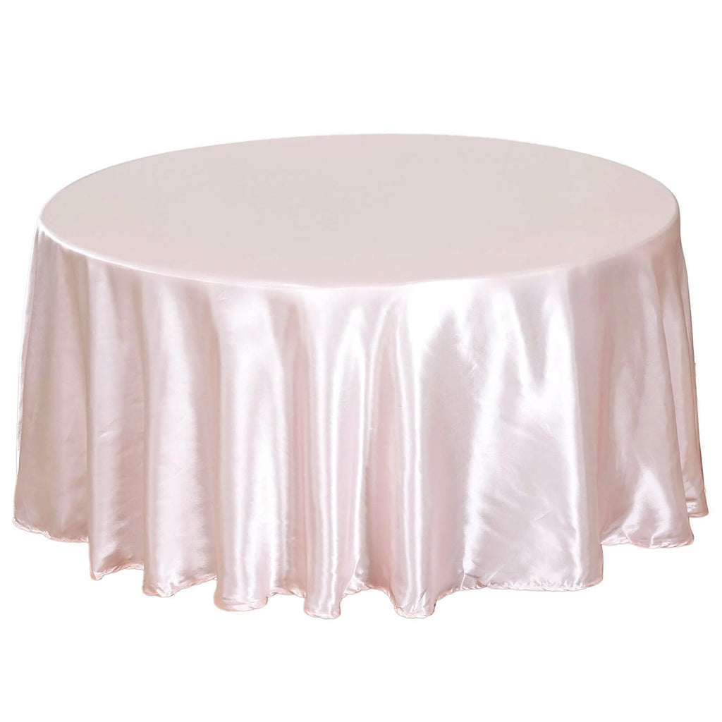 Satin 108" Round Tablecloth Blush - Smooth and Lustrous Table Cover