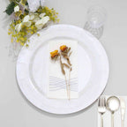 10-Pack Disposable Round Charger Plates in Iridescent with Leathery Texture - Durable 1100GSM Cardboard Placemats 13"