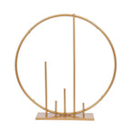 Round Floral Hoop Wedding Centerpiece Metal with Pillars Gold - Self - Standing Balloon Arch for Events 24" - Bell Racket Store
