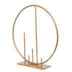 Round Floral Hoop Wedding Centerpiece Metal with Pillars Gold - Self - Standing Balloon Arch for Events 24" - Bell Racket Store