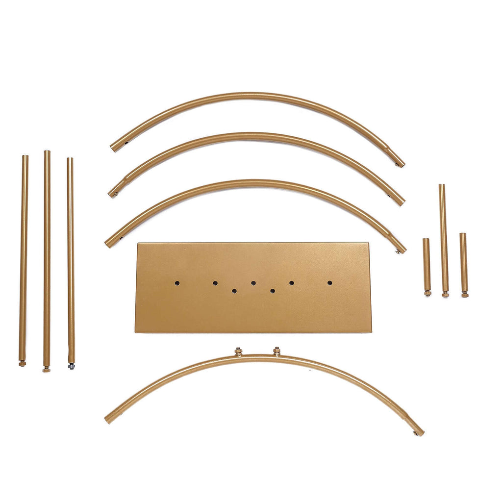 Round Floral Hoop Wedding Centerpiece Metal with Pillars Gold - Self - Standing Balloon Arch for Events 24" - Bell Racket Store