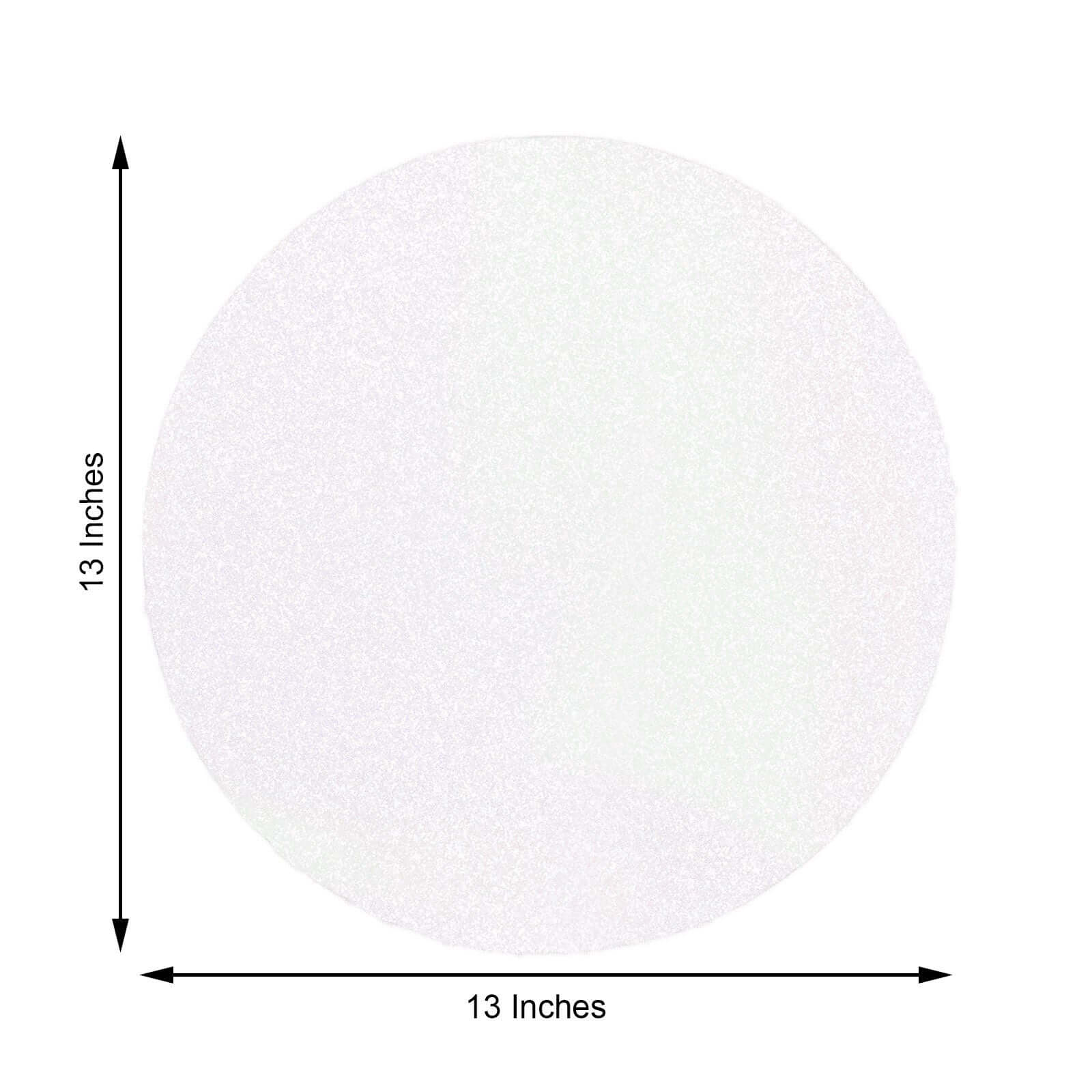 6-Pack Placemats Glitter Design Iridescent Sparkle Round - Non-Slip Decorative Dining Table Mats 13"